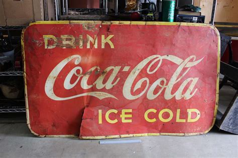 1950's Vintage Drink Coca Cola Sign (56" x 36")