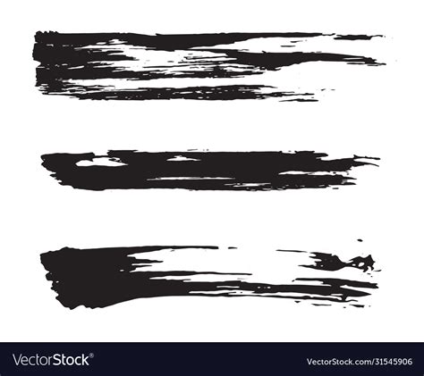 Black paint brush strokes Royalty Free Vector Image