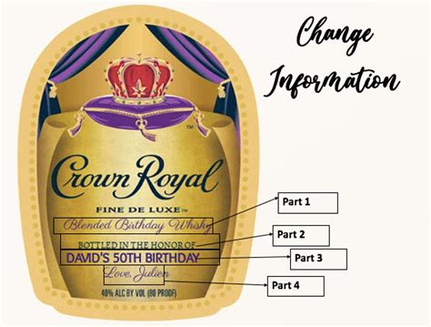 Crown Royal Label Template Free