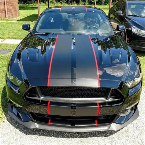 8 Colors Car Wrap Stickers and Decals For Ford Mustang 2015 2018 10" Twin Rally Stripes Car ...