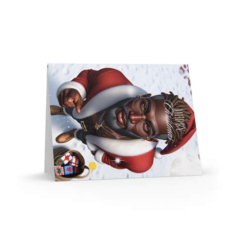 Black Santa, Black Christmas Cards, African American Cards, Christmas ...