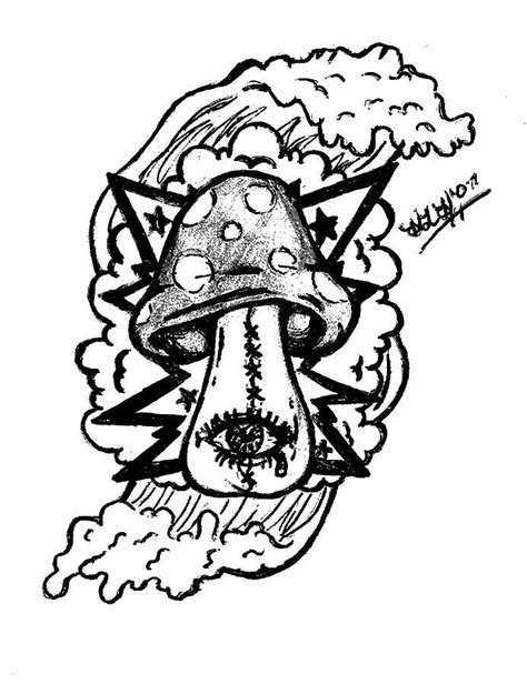 Trippy Sun And Moon Coloring Pages Grey Ink Mushroom Pictures | Moon ...