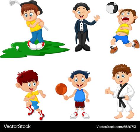 Students Playing Sports Clipart Cartoon