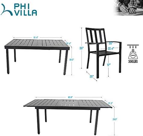 Shop for PHI VILLA 9 Piece Patio Dining Table Set, Expandable ...