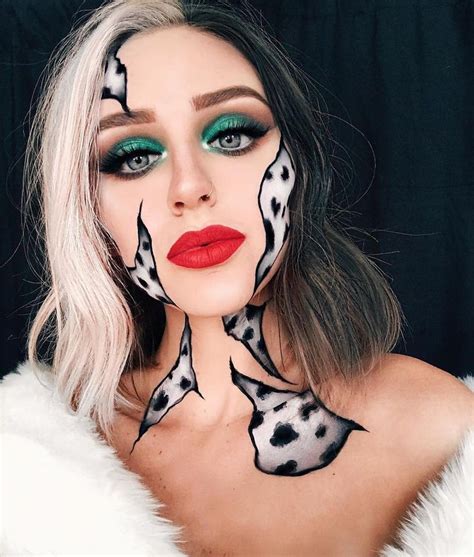 Cruella deville halloween makeup on Stylevore