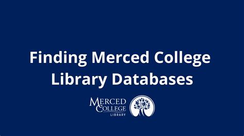 Finding Merced College Library Databases - YouTube