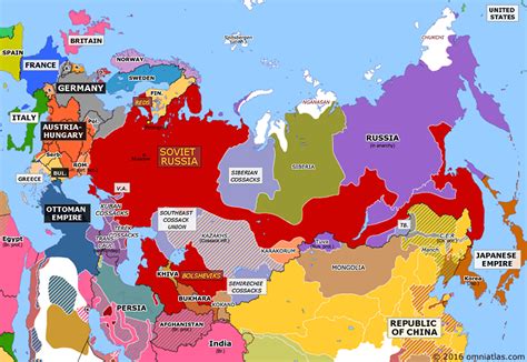 Bolshevik Russia | Historical Atlas of Northern Eurasia (1 February 1918) | Omniatlas