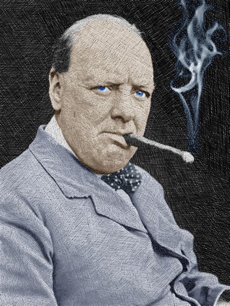 Winston Churchill And Cigar Painting by Tony Rubino | Pixels