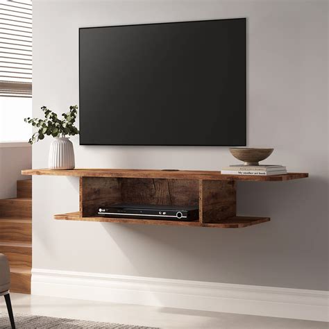 Buy Floating TV Stand Shelf Entertainment Center Wall ed for TVs up to 55 Inch Wall Wood Storage ...