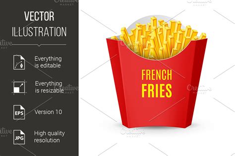 Packaging for French Fries | Custom-Designed Graphics ~ Creative Market