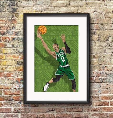 Jayson Tatum Boston Celtics Poster Print 13x19 Basketball Original Art ...