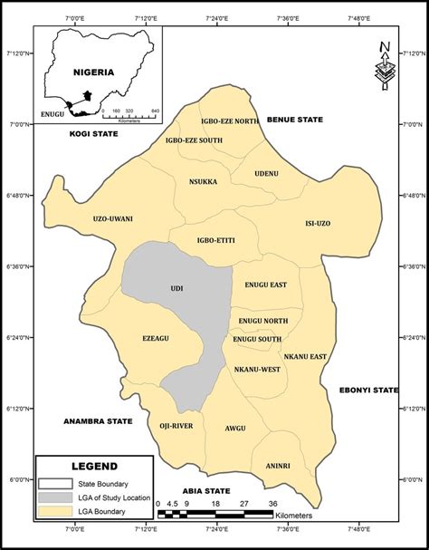 Administrative map of Udi Local Government Area Enugu State | Download ...