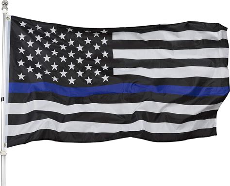 Amazon.com : Thin Blue Line American Flag - 3x5 Blue Stripe American Matter Police Flags - USA ...