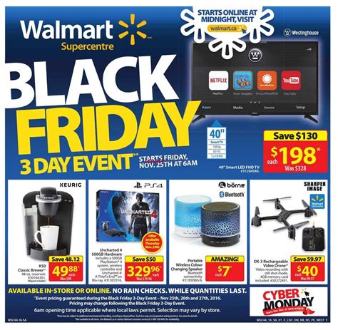 Walmart Black Friday Flyer November 25 to 27