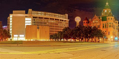 Panorama of JFK Memorial, Reunion Tower, and Old Red Museum - Downtown ...