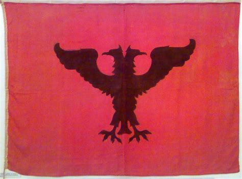 A collection of historic Albanian flags shown by the Prime Minister of ...