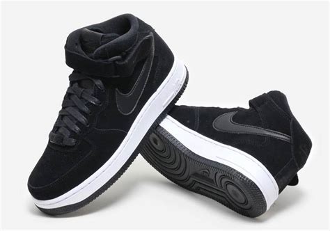 Nike Air Force 1 Mid Black Suede 818596-003 | SneakerNews.com