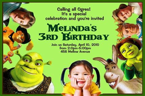 Shrek Birthday Party Invitations 24 HOUR SERVICE by Mrsinvites, $10.99 | Birthday party ...