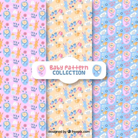 Free Vector | Baby patterns collection in flat style