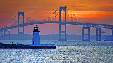 Bridge lighthouse sea Newport Rhode Island HD wallpaper | Pxfuel