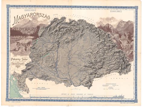 Hydrographic and Topographic Map of the Hungarian Kingdom (1899) [2048 ...