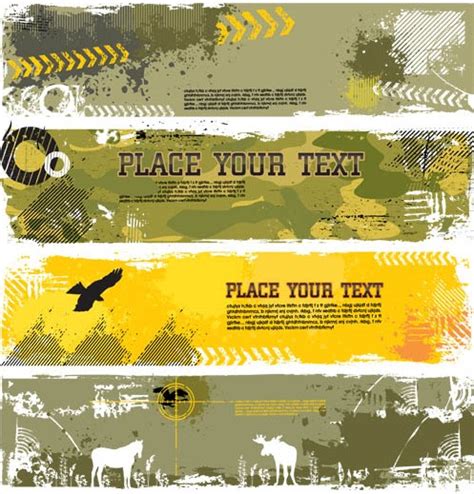 Military Grunge Banner vector free download