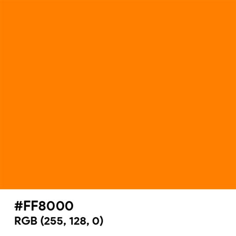 Pure Orange color hex code is #FF8000