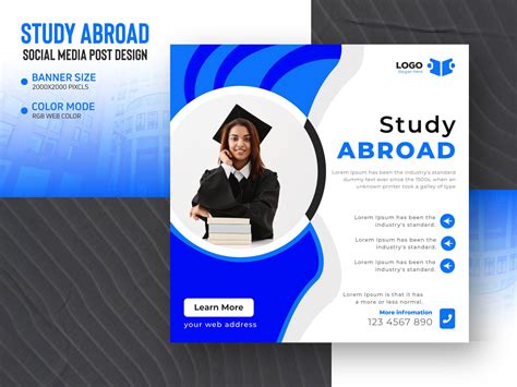 Social Media Study Abroad Banner Template Design by MD AMINUR MIAH on Dribbble