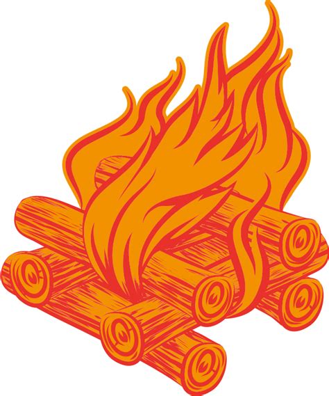 Burning logs fireplace object wall decal - TenStickers