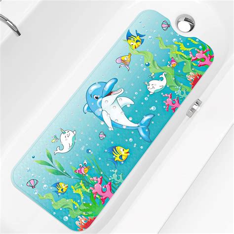 Bath Mat for Tub for Kids Non Slip Baby Bathtub Mat Extra Long 40X16 ...