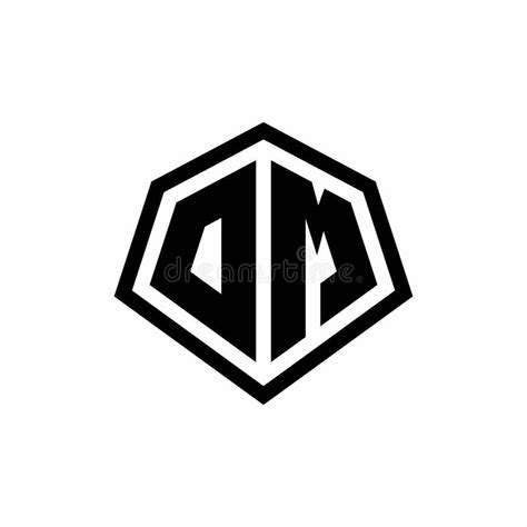 DM Monogram Logo with Hexagon Shape and Line Rounded Style Design ...