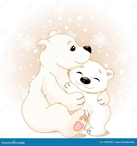 Mother and baby bear stock illustration. Illustration of nature - 11985595