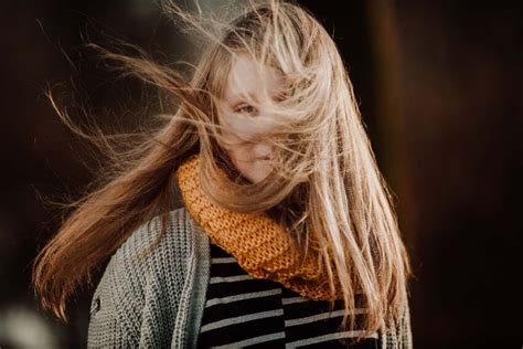 Free picture: cold, teenager, hair, wind, weather, sweater, portrait, blonde hair, blonde, scarf