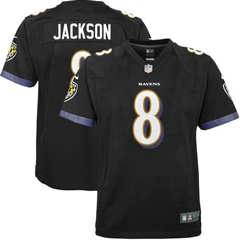 Youth boys Baltimore Ravens #8 Lamar Jackson jersey black