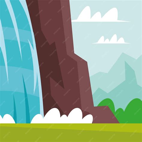 Premium Vector | Vector image of a big waterfall isolated on white background