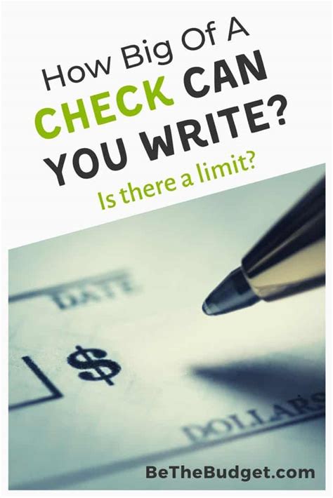 Can I Write A Check For Any Amount? - Be The Budget