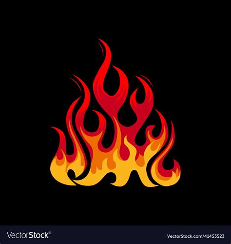 Fire icon on black background Royalty Free Vector Image