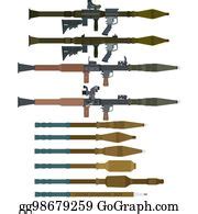 1 Soviet Rocket Launchers And Grenades For Rpg 7 Clip Art | Royalty Free - GoGraph