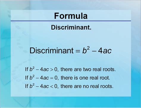 Formulas--Discriminant | Media4Math