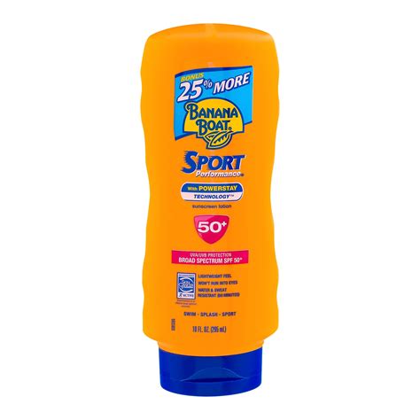 Banana Boat Sport Performance Sunscreen Lotion SPF 50+, 10.0 FL OZ - Walmart.com - Walmart.com