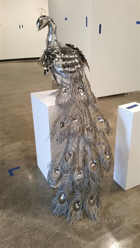 For my senior art show exhibition, I made a life-sized peacock with ...