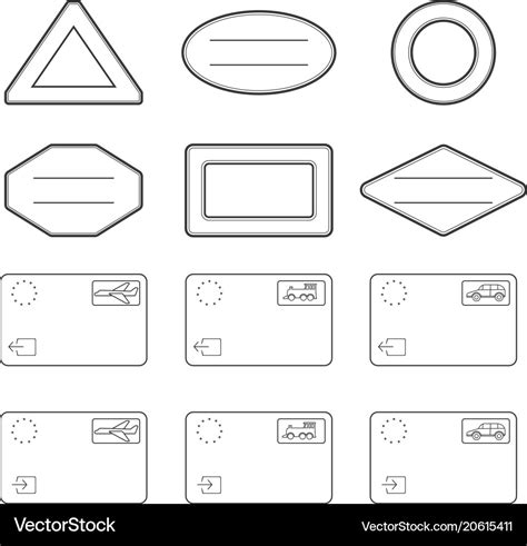 Passport blank stamps entry and exit Royalty Free Vector