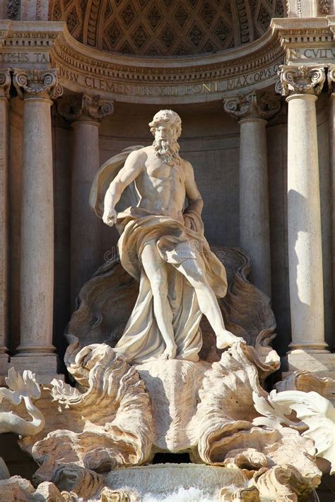 The Oceanus Statue of the Famous Trevi Fountain in Rome Stock Photo - Image of marble, rome ...