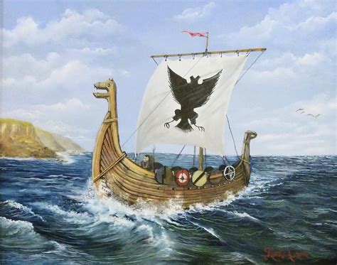 Viking Voyage Painting by Ronald Lunn - Pixels