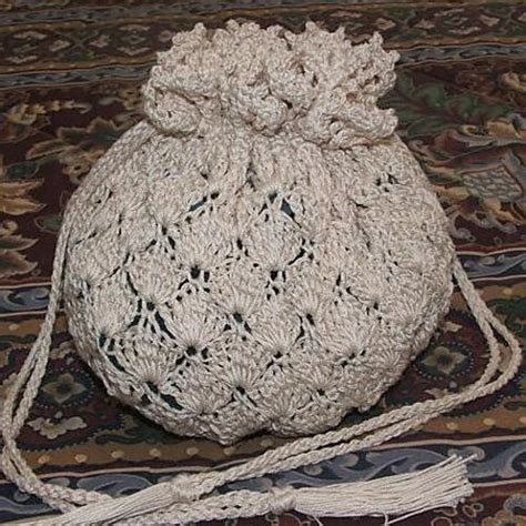 Vintage Style Drawstring Bag Crochet pattern by Cobbler's Cabin ...