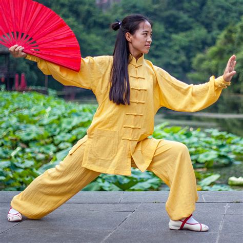 Handmade Traditional Wudang Tai Chi Uniform - Yellow - Internal Wudang ...