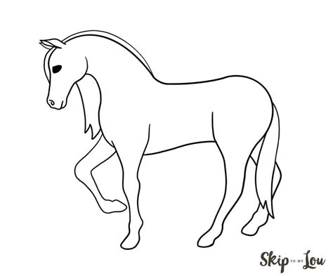 How to Draw a Horse {Step by Step with Printable Guide} | Skip To My Lou | Easy horse drawing ...