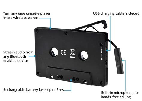 DIGITNOW Cassette Adapter Bluetooth Music Receiver for Cassette Decks(Bluetooth Adapter ...