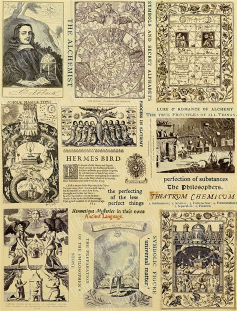 Medieval Alchemist Printable Alchemy Mysticism Symbols, Illustrations Digital Collage Sheet - Etsy