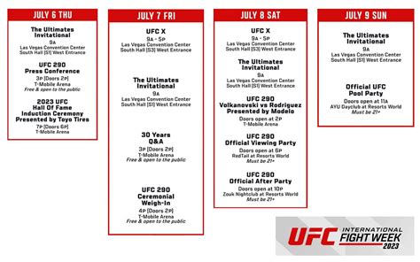 Which fighters are appearing on the 2023 UFC X? Full International Fight Week schedule and all ...